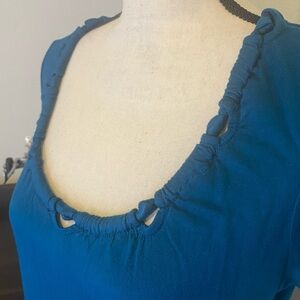 The Limited Teal Knotted Neck Top